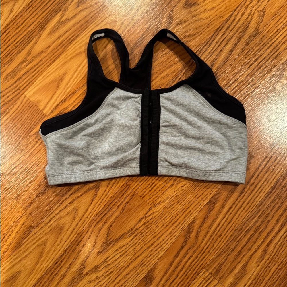 Gray and Black Women's Sports Bra
